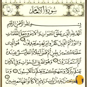 سوره الانعام با ترجمه فارس + متن اهنگ