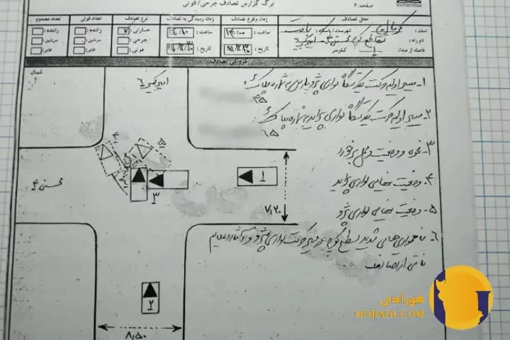 نحوه پر کردن کروکی تصادف + نمونه فرم بیمه