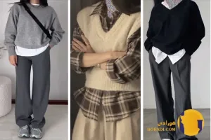 استايل زنانه با تركيب ژاکت بلند و شلوار كوتاه