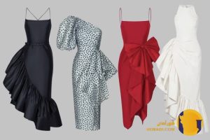 لباس زنانه با طراحی asymmetrical و نامتقارن