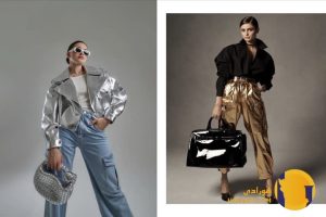 لباس زنانه با پارچه های براق و متالیک