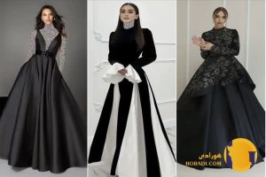 لباس زنانه با طراحی چندلایه و طول متفاوت