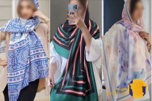 ترکیب لباس زنانه با شال های بزرگ و رنگارنگ