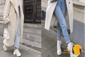 استایل زنانه با کفش های زمستانی غیرمعمول